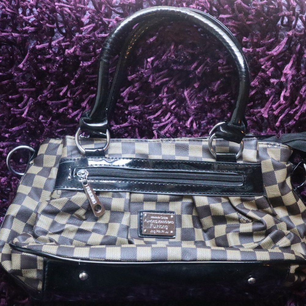 3 for $15 Women's FuHong Checkered Purse blk bwn